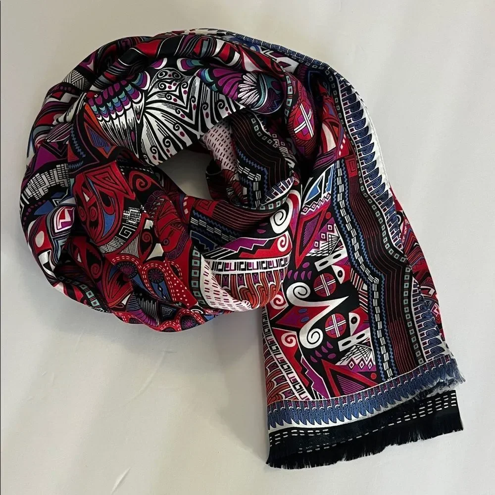 PINEDA COVALI. Vibrant Multicolor silk Scarf